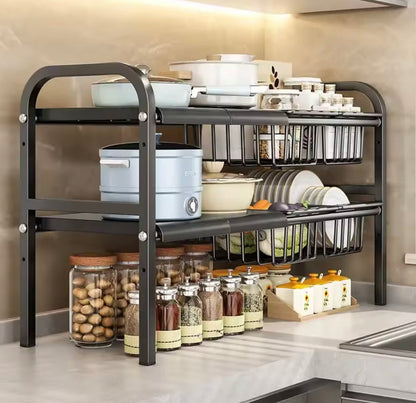 Multipurpose Used Under Sink Adjustable Storage Rack Heavy Quality