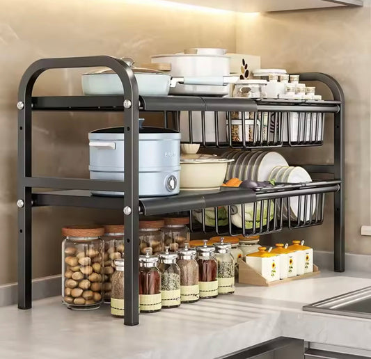 Multipurpose Used Under Sink Adjustable Storage Rack Heavy Quality