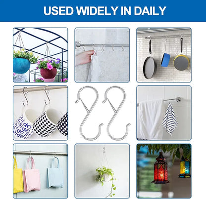 Multipurpose Heavy Duty Stainless Steel S-Hooks, Hanging Hooks