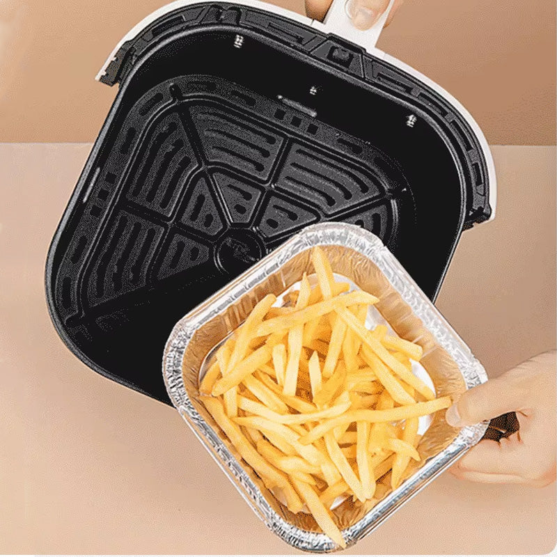 Disposable Square Aluminum Foil Plate For Air Fryer (Set Of 10)