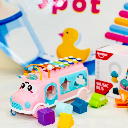 Melody Maker Xylophone Shapes Bus With Puzzle for Kids