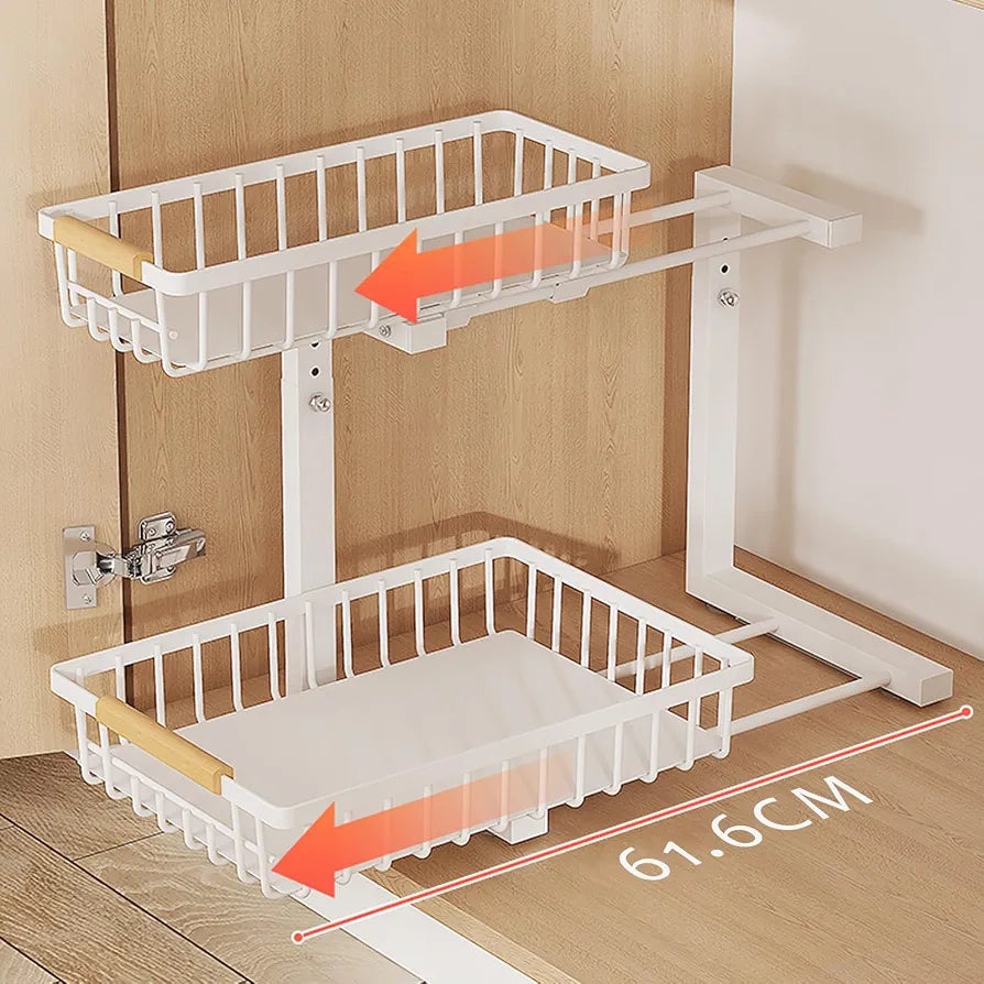 2-Tier Under Sink Organizer Rack Heavy Quality