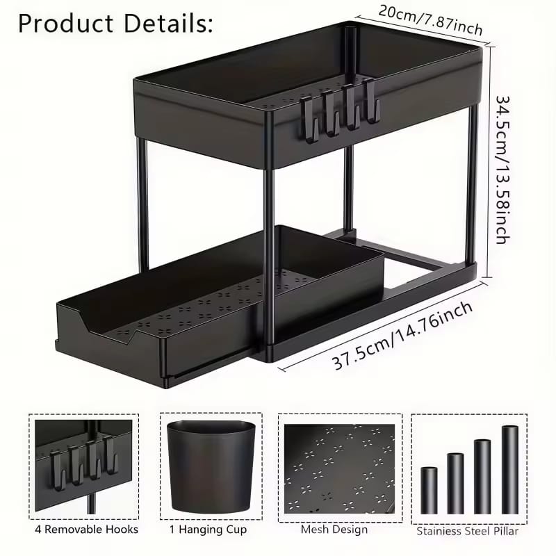 2 Tier Under Sink Organizer Rack