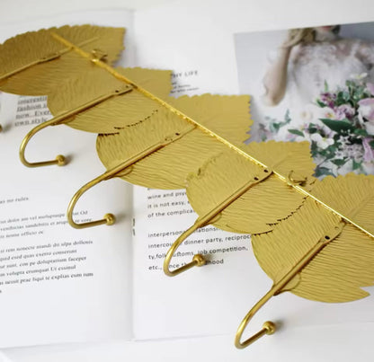 Multipurpose Wall Mounted Metal Leaf Shape Hook
