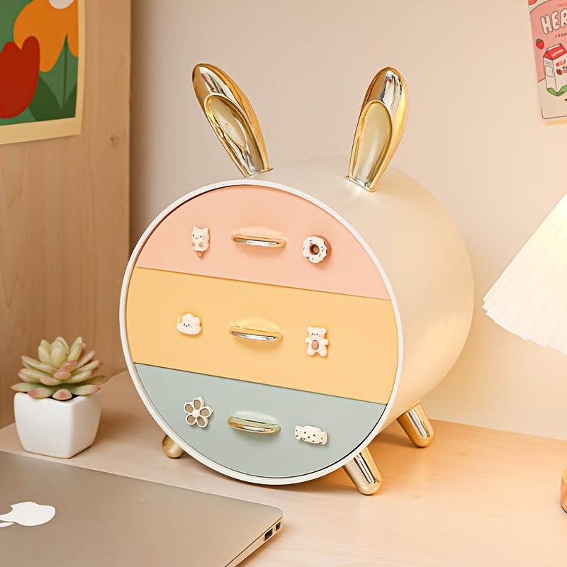 Cute Cartoon Bunny Ear Shape Desktop Cosmetic Organizer (Premium Quality)