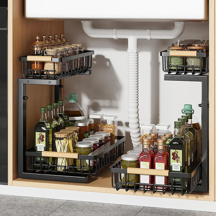 2-Tier Under Sink Organizer Rack Heavy Quality
