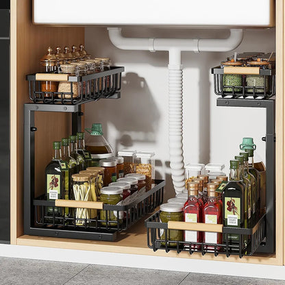 2-Tier Under Sink Organizer Rack Heavy Quality