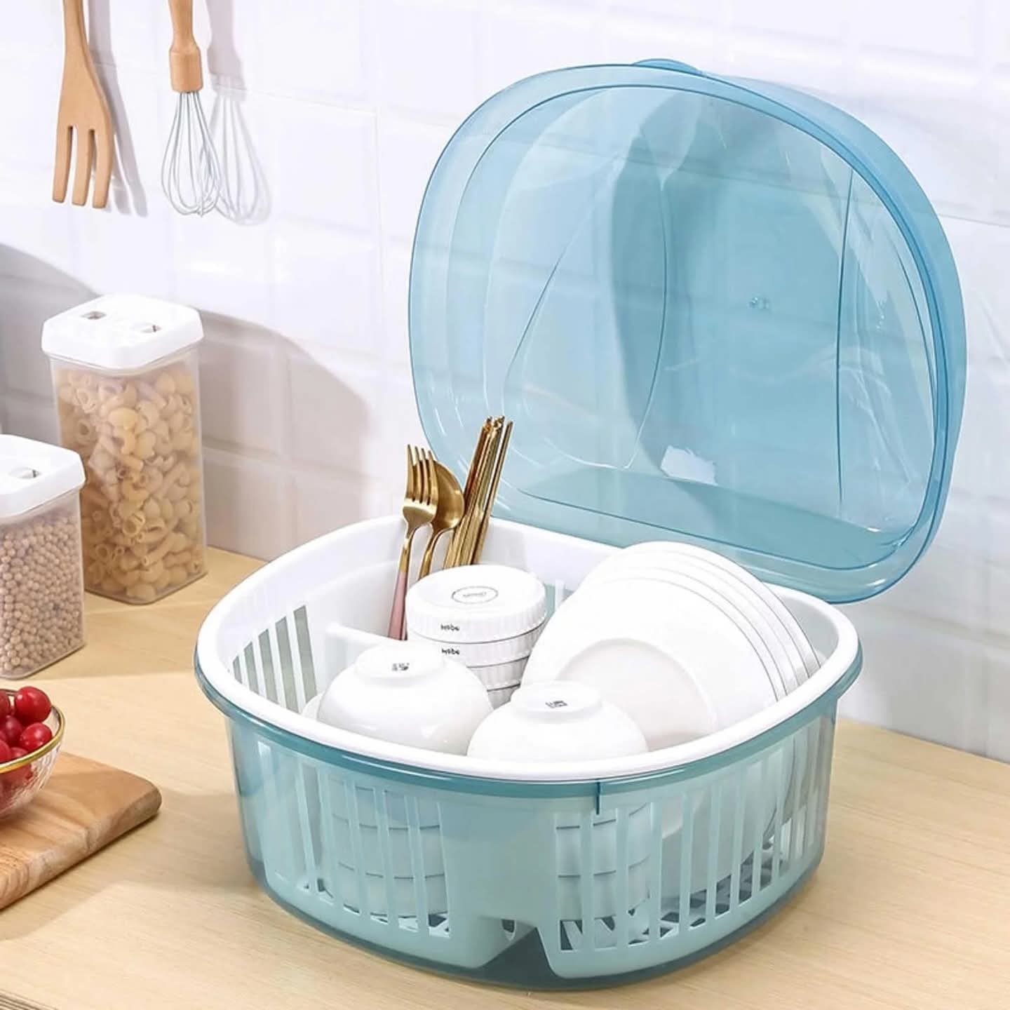 Kitchen Dish Rack With Lid