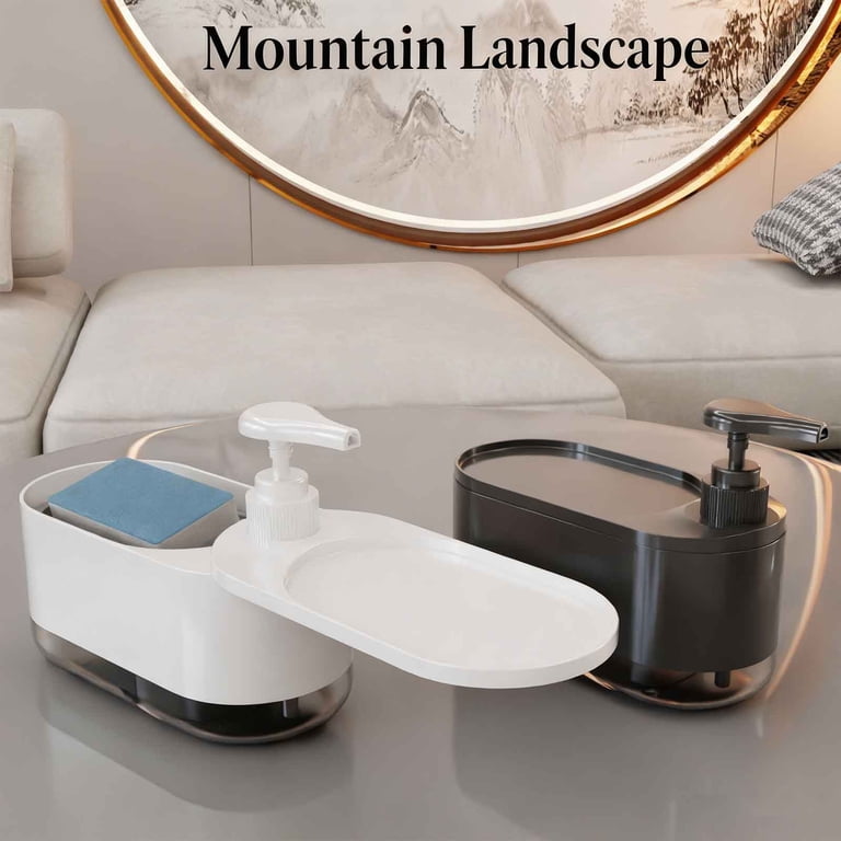 Orangide Soap Dispenser Brush, Built-in Soap Pump and Sponge Holder