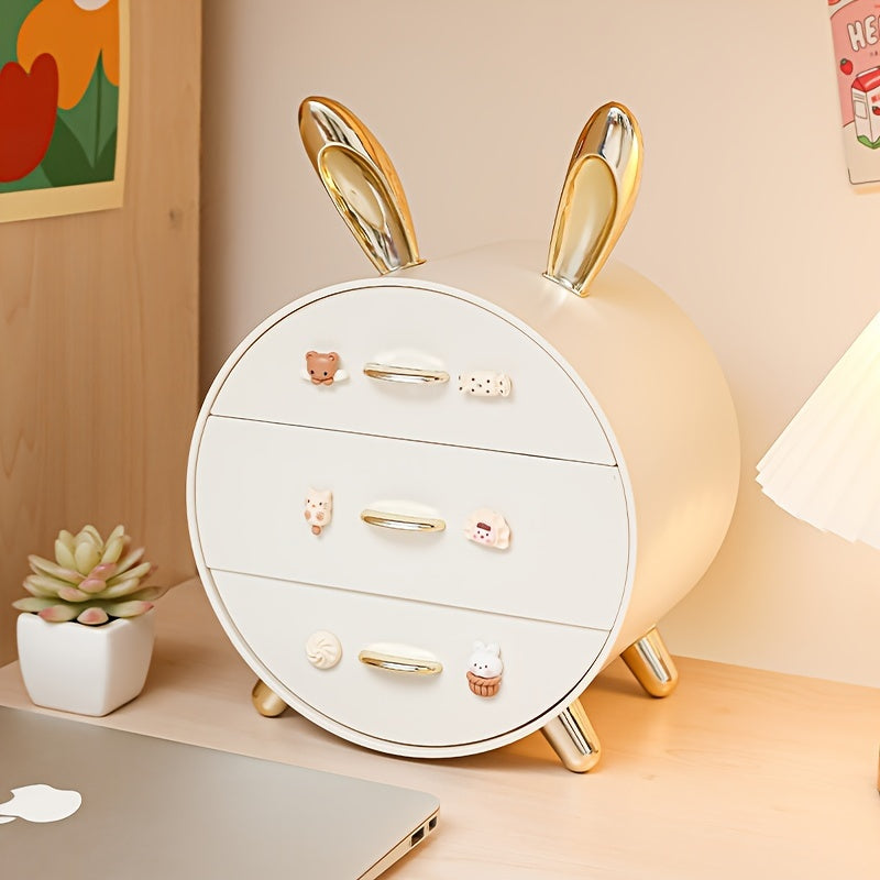 Cute Cartoon Bunny Ear Shape Desktop Cosmetic Organizer (Premium Quality)
