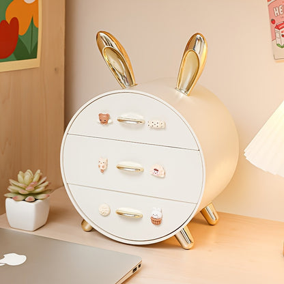 Cute Cartoon Bunny Ear Shape Desktop Cosmetic Organizer (Premium Quality)