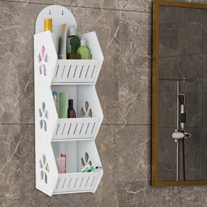 Wall Mounted Sticking 3 Compartment Rack