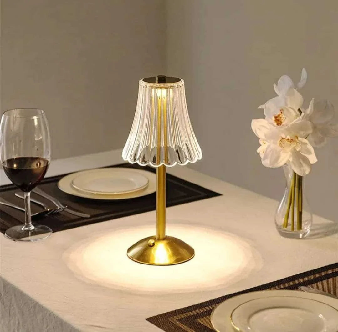 Metal Brass Crystal Table Lamp Best Quality Rechargeable