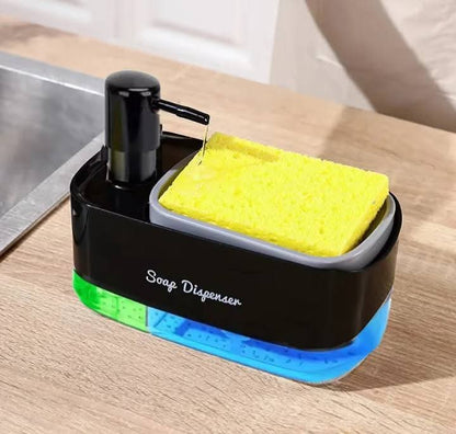 Multifunctional Soap Dispenser, Kitchen Countertop Dishwashing Soap Dispenser, Soap Dispenser With Sponge Holder