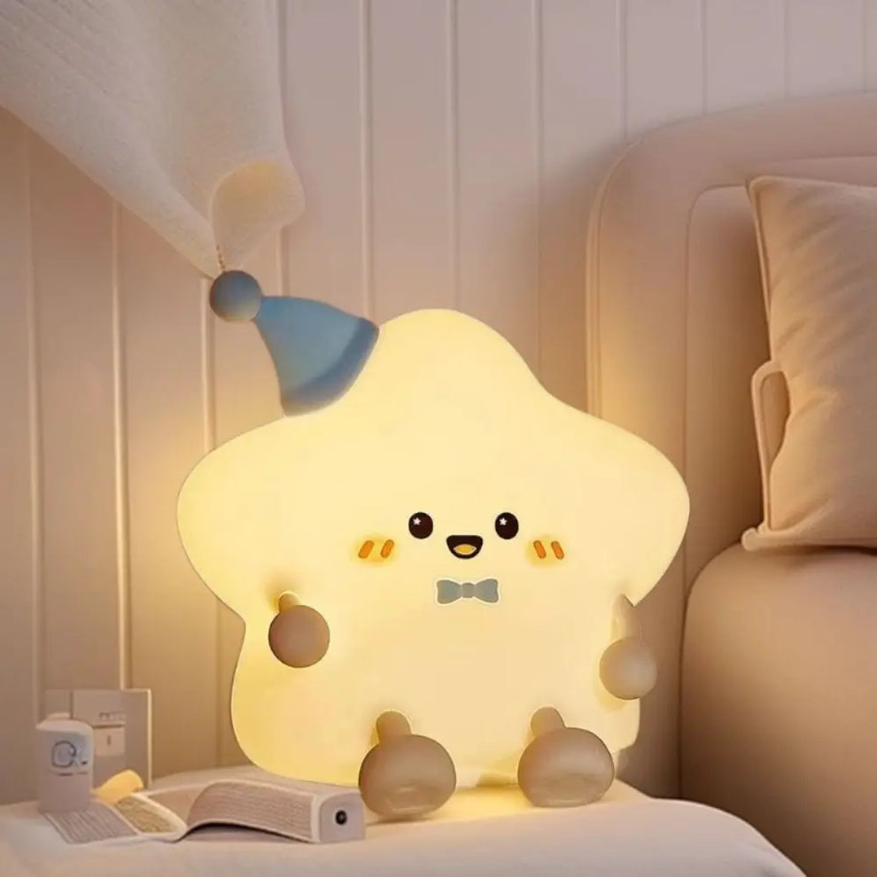 LED Star Night Light - Recahargeable Silicone Touch Table Lamp