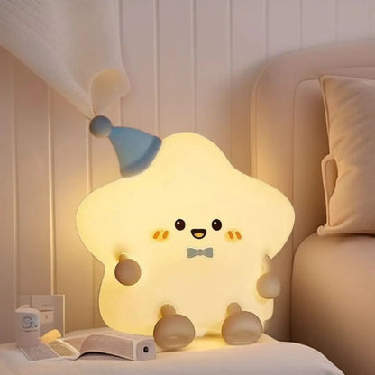 LED Star Night Light - Recahargeable Silicone Touch Table Lamp