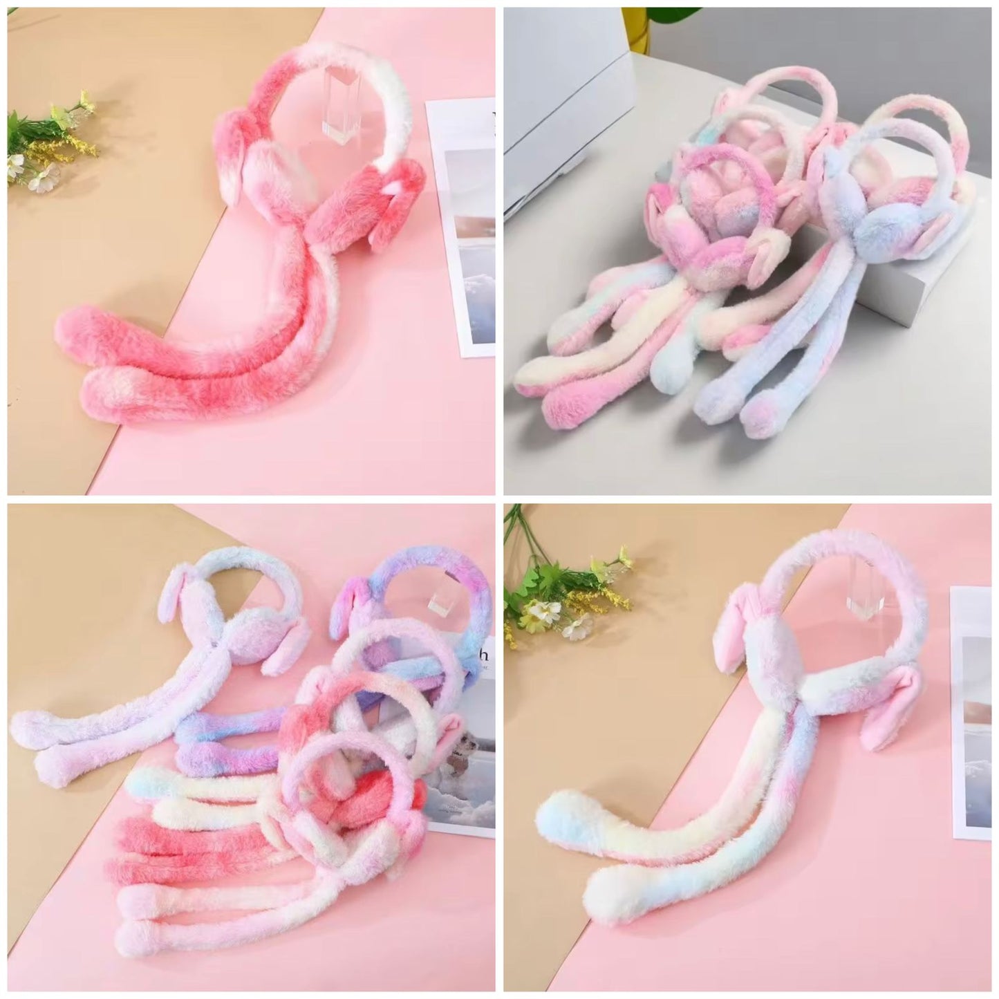 Plush Winter Moving Bunny Ear Earmuff