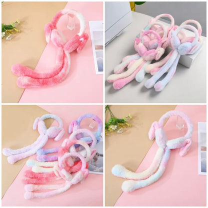 Plush Winter Moving Bunny Ear Earmuff