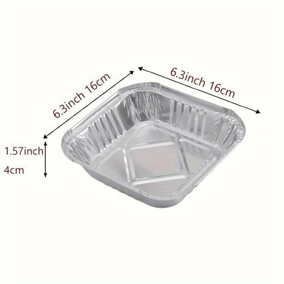 Disposable Square Aluminum Foil Plate For Air Fryer (Set Of 10)