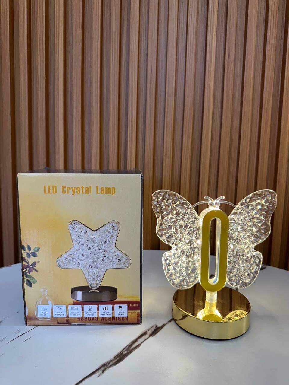 Modern luxury Butterfly Shaped LED Crystal Table Lamp