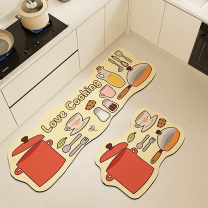 2Pcs Anti Slip Kitchen Floor Matt