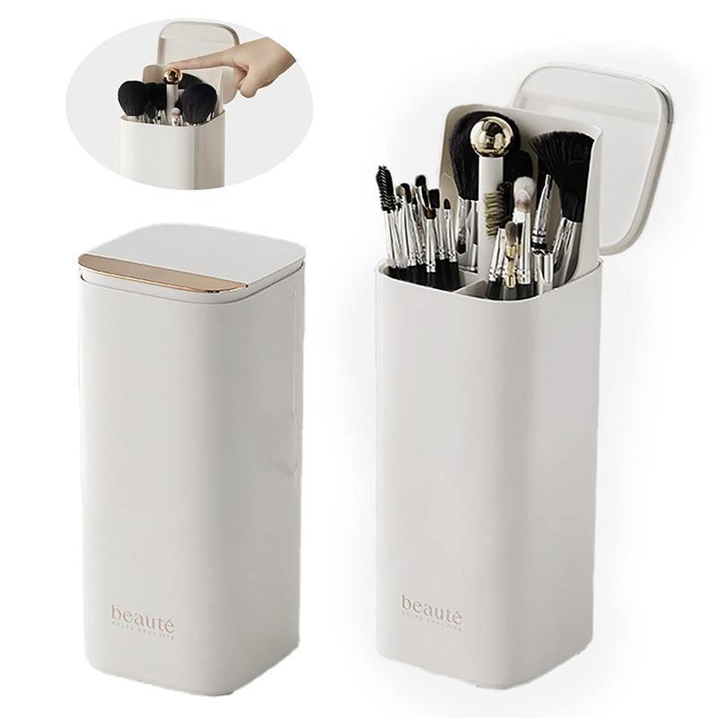 Automatic Lifting Makeup Brush Holder with Lid