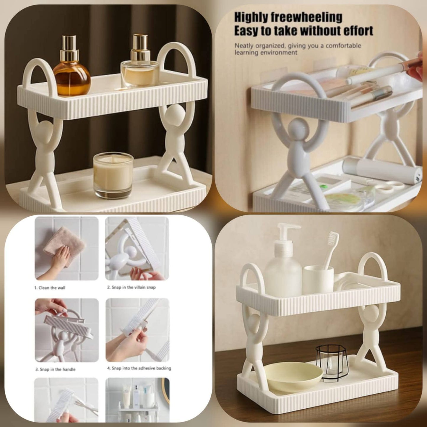 Wall Mounted 2-Tier Storage Rack