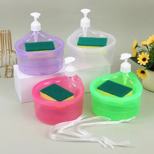 2-in-1 Kitchen Liquid Soap Dispensers With Integrated Sponge Holder