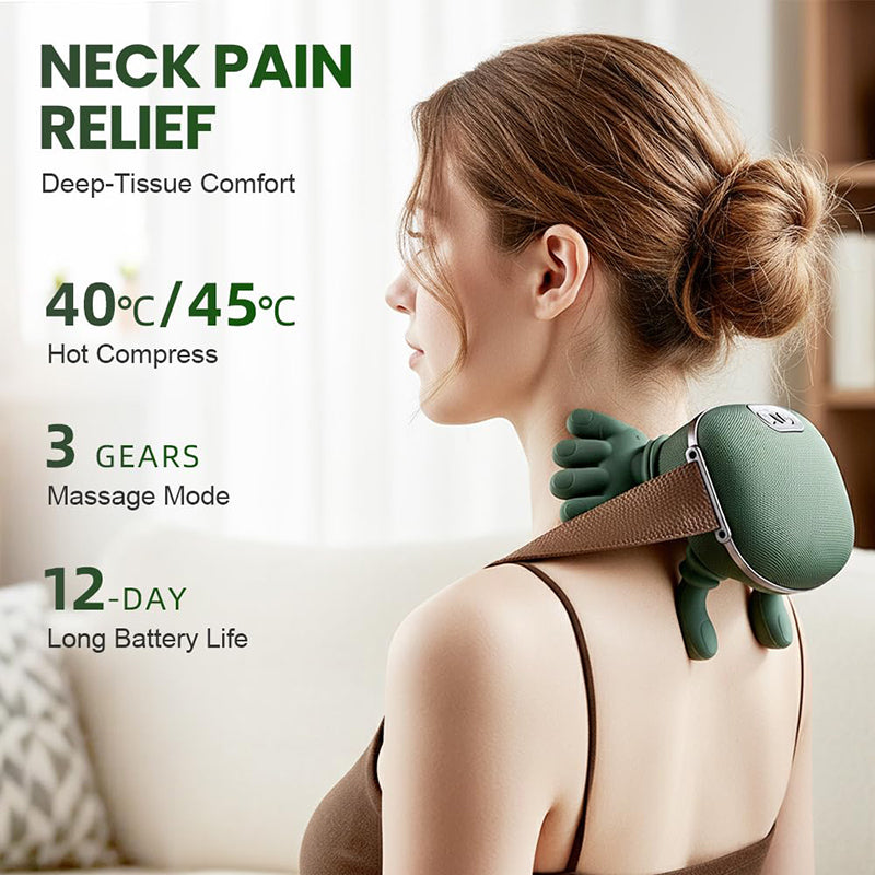 Green Master Pro Electric Neck & Shoulder Massager - Heated Muscle Relief