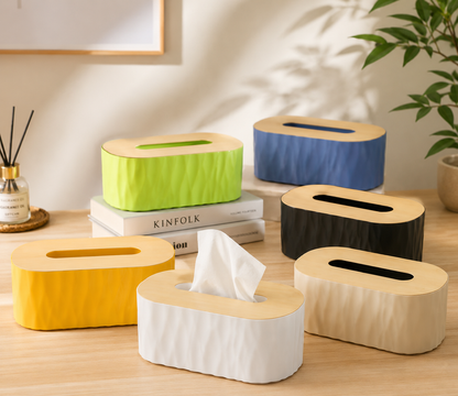 Simple Elegant Wooden Lid Tissue Box