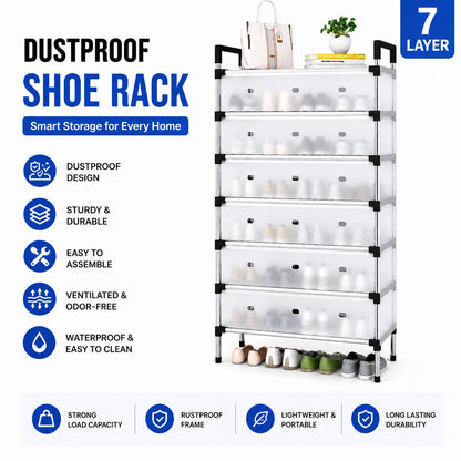 Multi Layer Dust-Proof Shoe Rack (Box Packing Premium Quality)