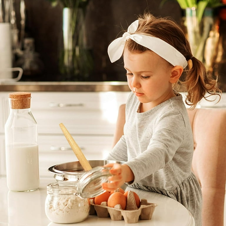 Wooden Bread Whisk with Stainless Steel Dough Hook
