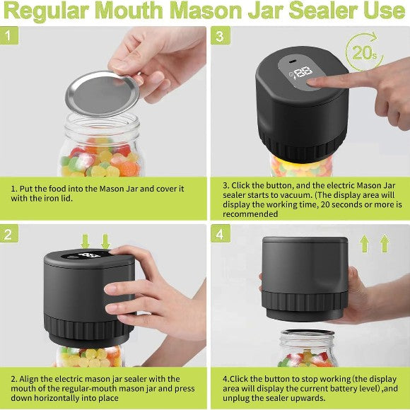 Electric Mason Jar Automatic Vacuum Sealer Kit