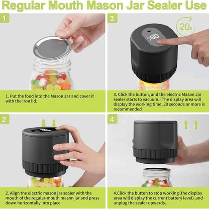 Electric Mason Jar Automatic Vacuum Sealer Kit