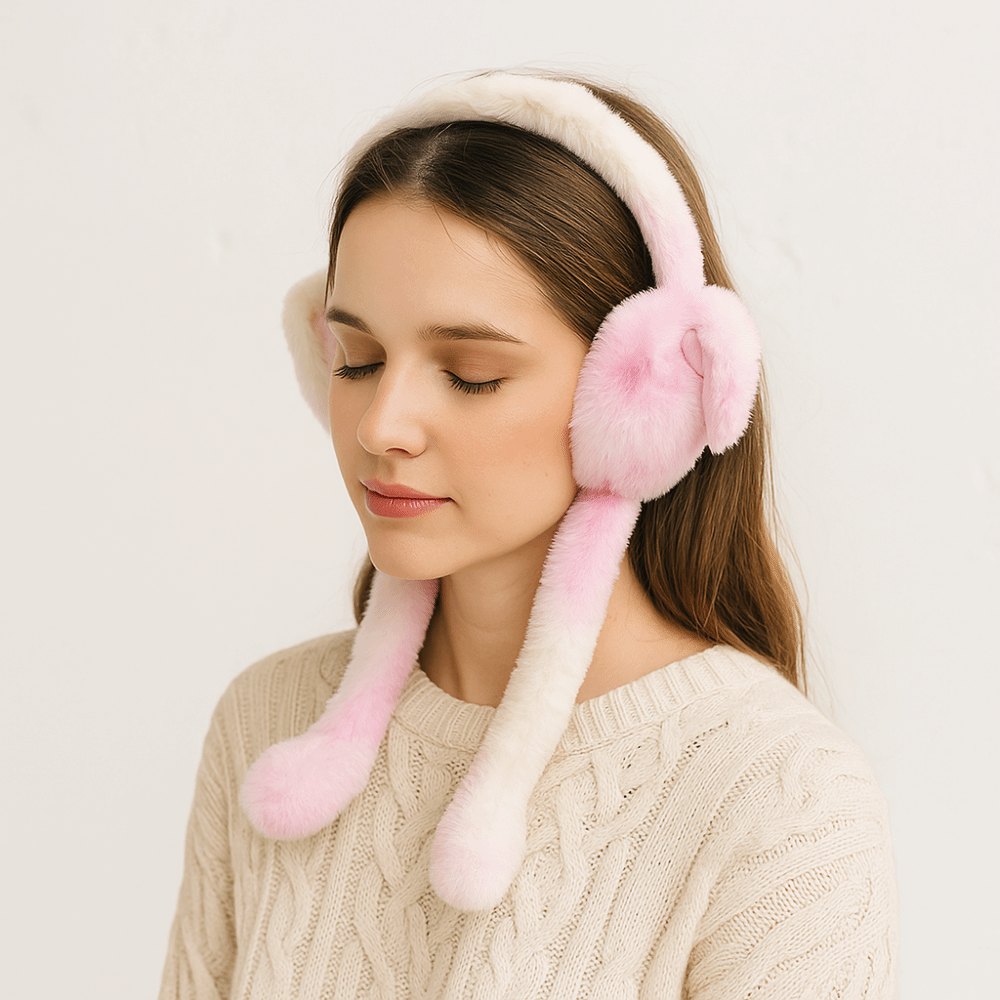 Plush Winter Moving Bunny Ear Earmuff