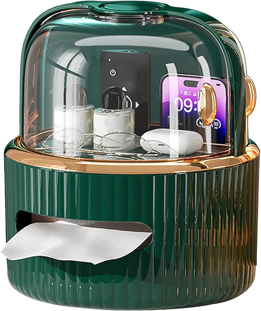 Multi-functional Desktop Tissue Box Organizers With Storage Compartments.