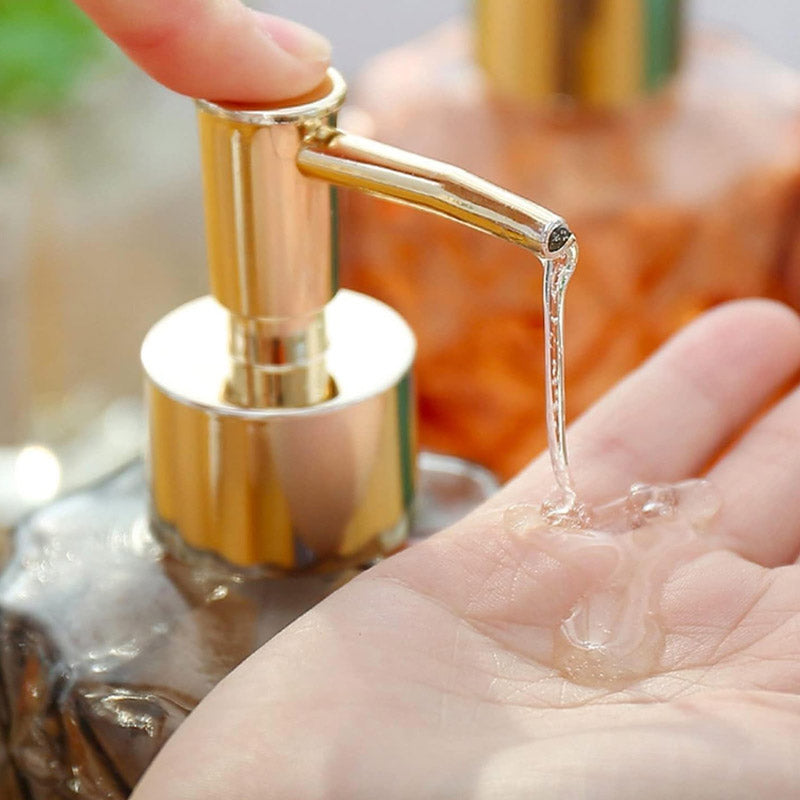 Luxury Transparent Smoked Glass Soap Dispenser Bottle