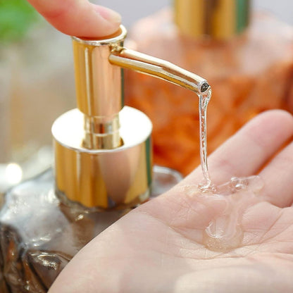 Luxury Transparent Smoked Glass Soap Dispenser Bottle