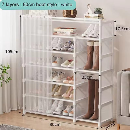 Layer Curtain Shoe Rack