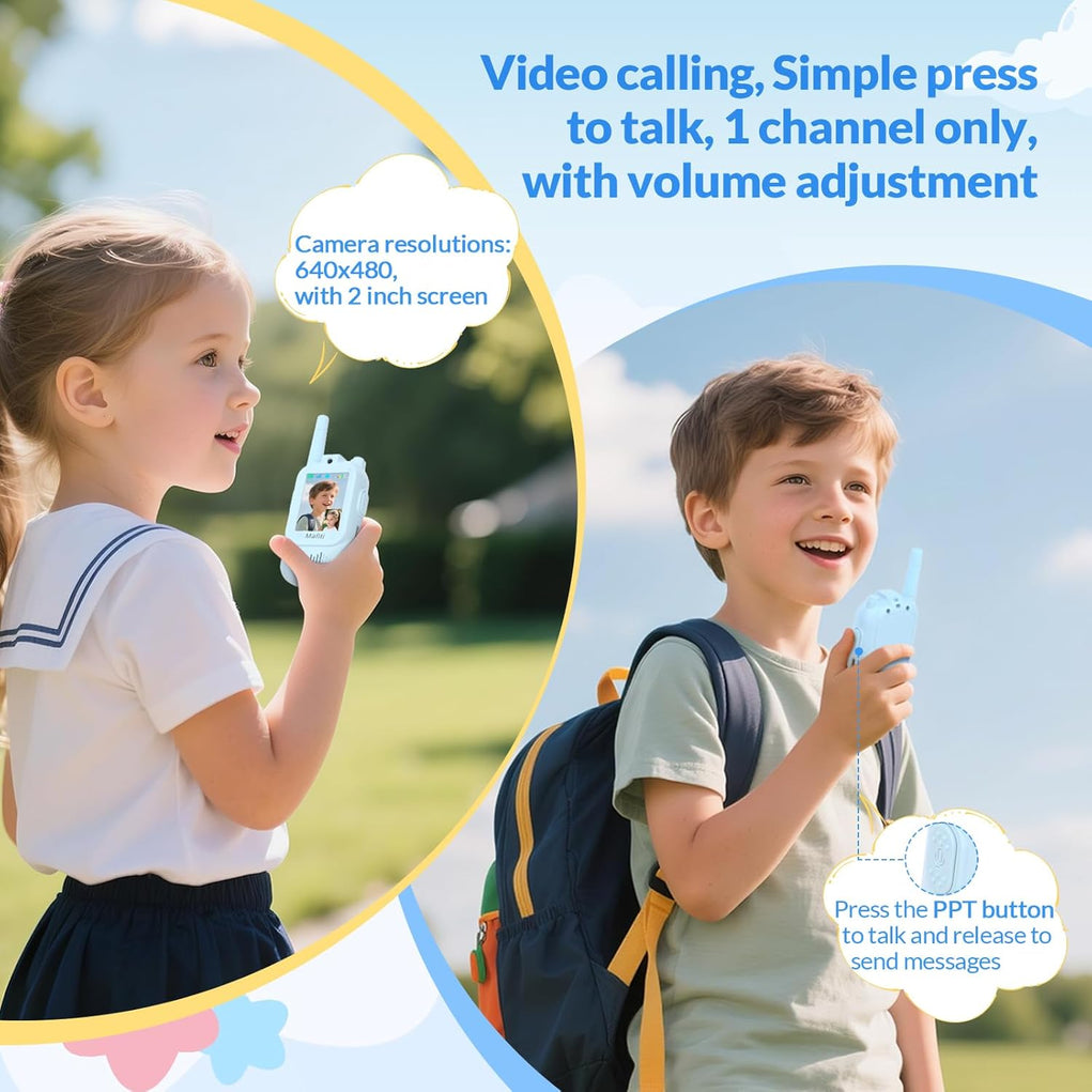 2pcs Set Rechargeable Walkie Talkies with Screen Display and Voice Changer