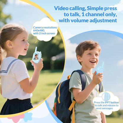 2pcs Set Rechargeable Walkie Talkies with Screen Display and Voice Changer