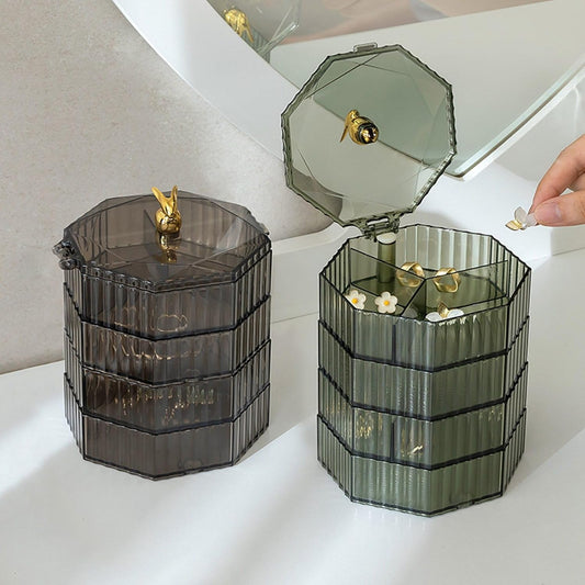 4 Layer Luxury Rotating Jewellery Storage Organizer Box