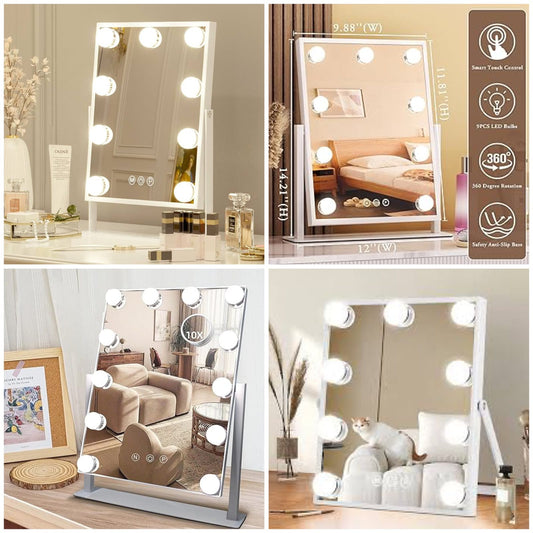 Luxury Vanity Mirror With Bulb (3 Colors Mode)