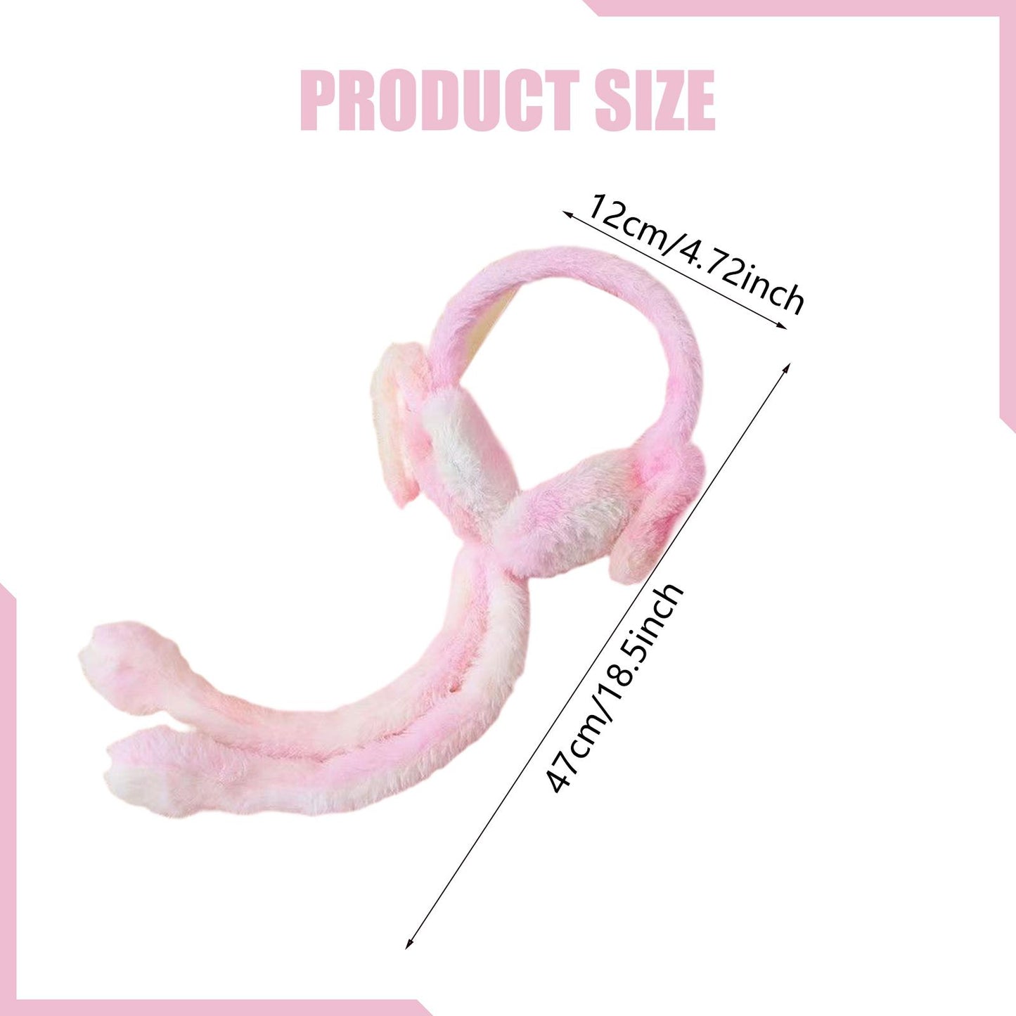 Plush Winter Moving Bunny Ear Earmuff