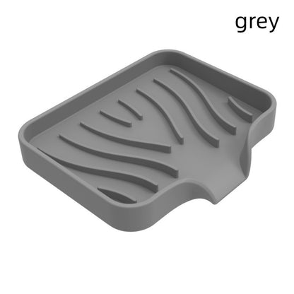 Silicone Soap Dish & Kitchen Soap Tray, Durable Rubber Soap Dish with Drainage