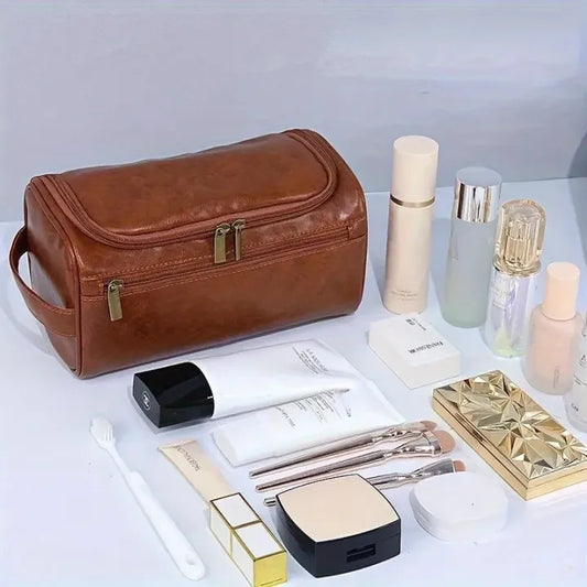 Travel Premium Leather Hanging Toiletry Bag