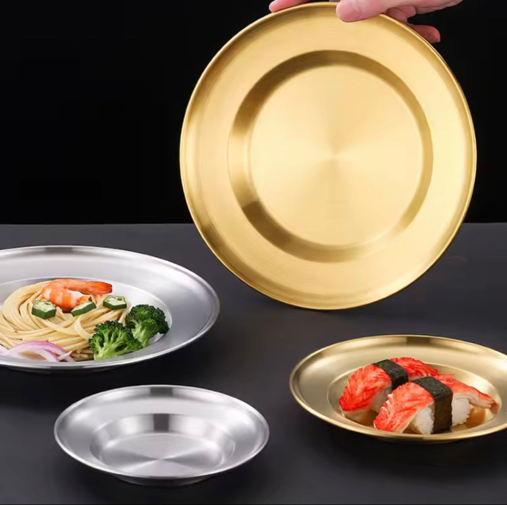 Luxury Gold Stainless Steel Serving Plat