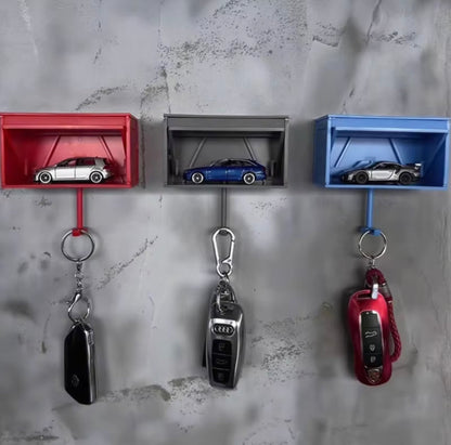 Wall Mounted Car Garage Keys Holder With Model Car Toy