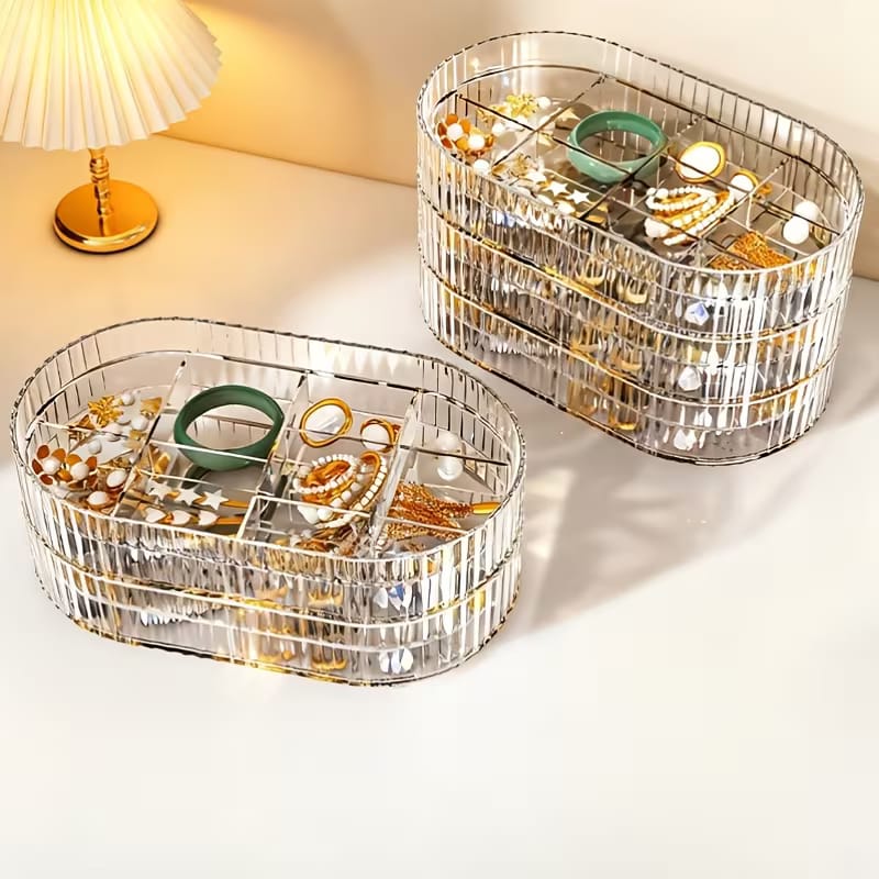 Portable Multiplayer Dustproof Jewelry Organizer Box