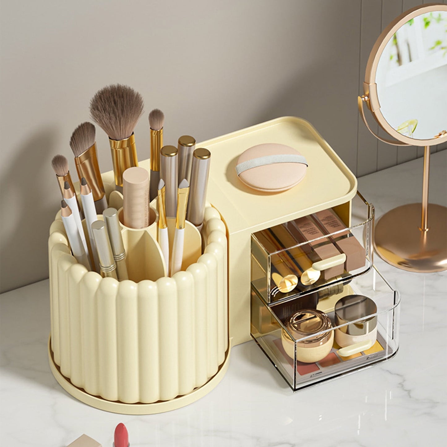 Multipurpose Nordic Style 360⁰ Rotating Makeup Brush Storage Holder